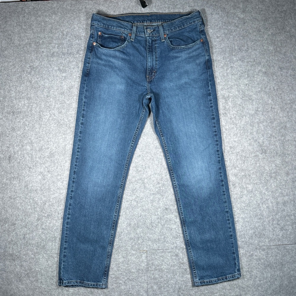 Levi's Denim Jeans Mens 34x32 Blue 514 Straight Fit Casual Workwear Classic - Picture 1 of 16